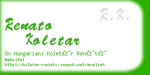 renato koletar business card